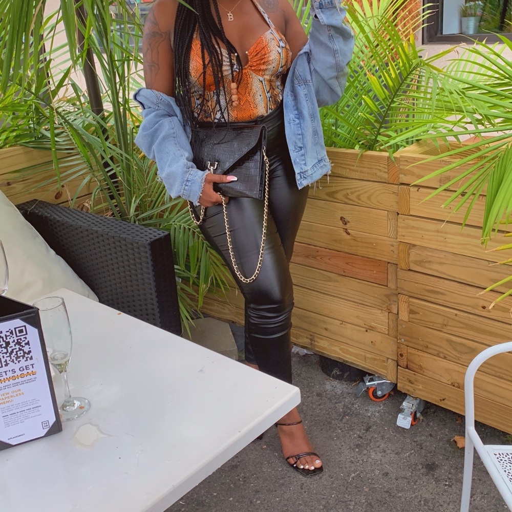 Orange fashion nova snake skin bodysuit